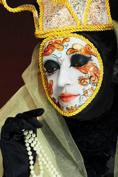 Máscara veneciana componen — Foto de Stock
