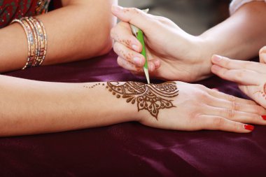 henna being applied clipart