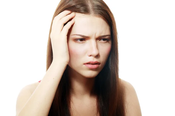 Flicka har huvudvärk — Stockfoto
