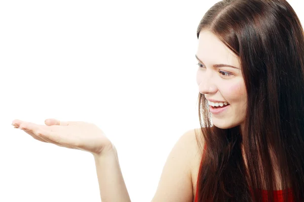 Mujer presentando — Foto de Stock