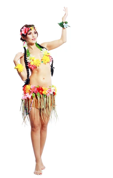 Dziewczyna z hawaiian akcesoriów — Zdjęcie stockowe
