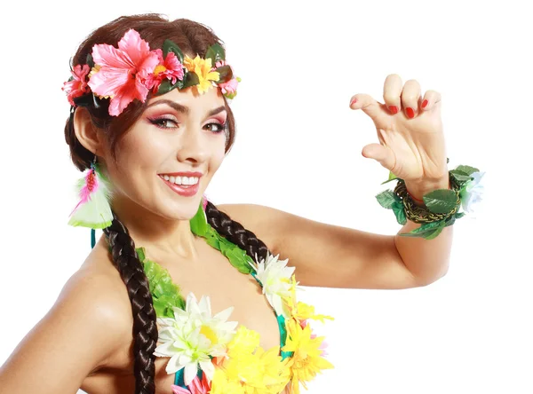 Hawaiianische Frau zeigt kleine — Stockfoto