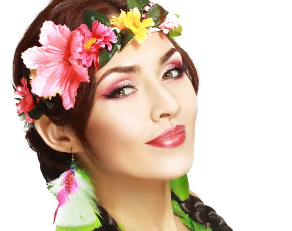 Hawaiian girl make up — Stock Photo, Image