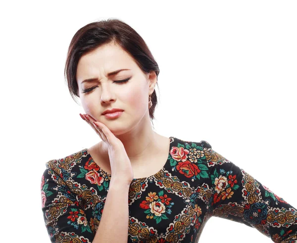 Woman having toothache — Stock Photo, Image