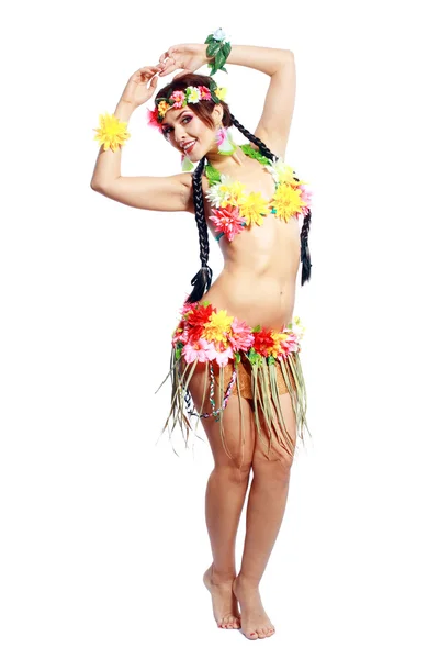 Meisje met hawaiian accessoires — Stockfoto