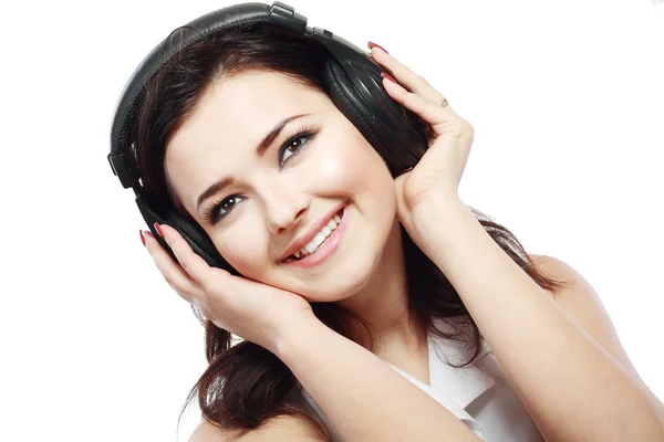 Woman listening music — Stock Photo, Image