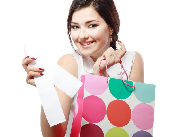 Felice donna dello shopping — Foto Stock