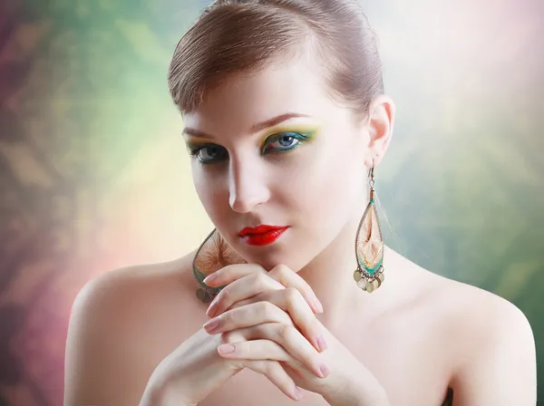Femme maquillage parfait — Photo