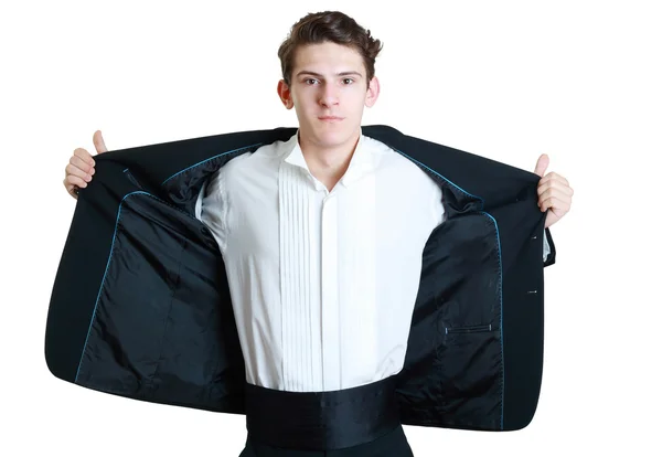 Man opening his suit — Stock Photo, Image