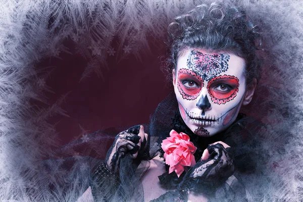 Winter Make-up Totenkopf — Stockfoto