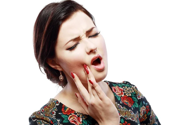 Woman having toothache — Stock Photo, Image