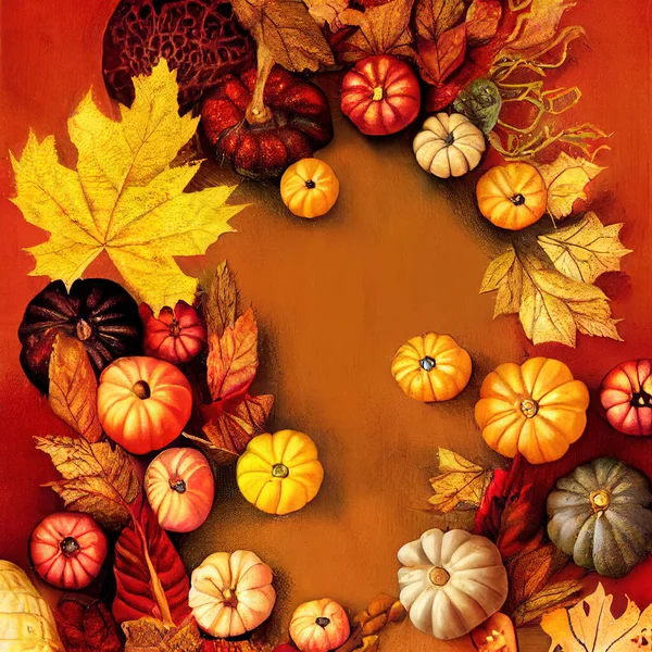 Herfst Ornament Illustratie Dankzegging Thema Gegenereerd — Stockfoto