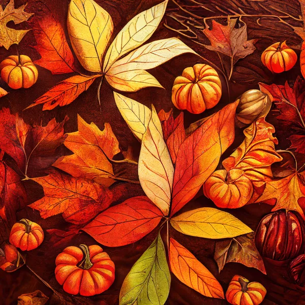 秋季装饰品插图感恩节主题我产生了 — 图库照片