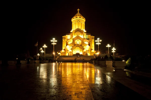 Kościół w Gruzji w nocy — Zdjęcie stockowe