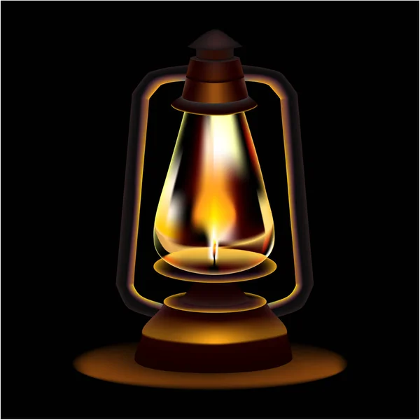Stara Lampa Gazowa Oświetlenia Nocy Grafika Wektorowa