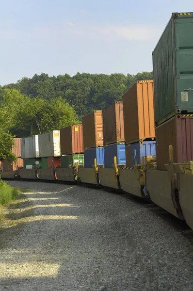 Tren de mercancías transporta mercancías al mercado — Foto de Stock