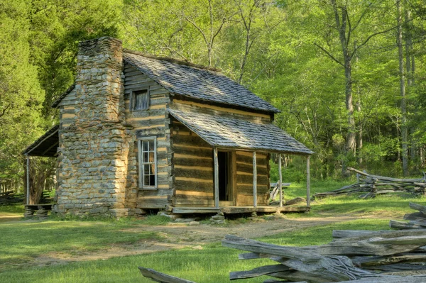 John Oliver 's Cabin in Great Smoky Mountains National Park, Tennessee, EUA Imagem De Stock