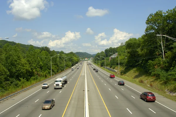 Six-Lane Highway with commuters, Interstate 40, Knoxville, TN, EUA Imagem De Stock