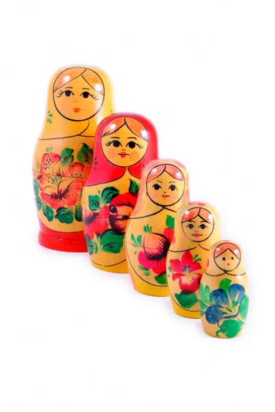 Ryska Matryoshka kapslade Babushka dockor — Stockfoto