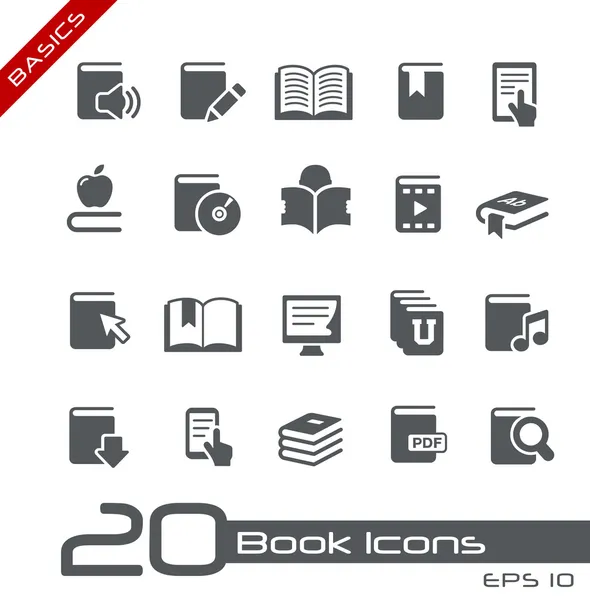 Book Icons // Basics Series — Stock Vector