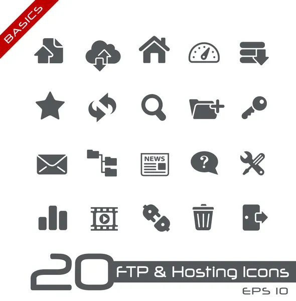 FTP & Hosting Icons / / Basics Series — стоковый вектор