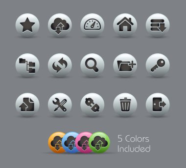 FTP & Hosting Icons // Pearly Series clipart