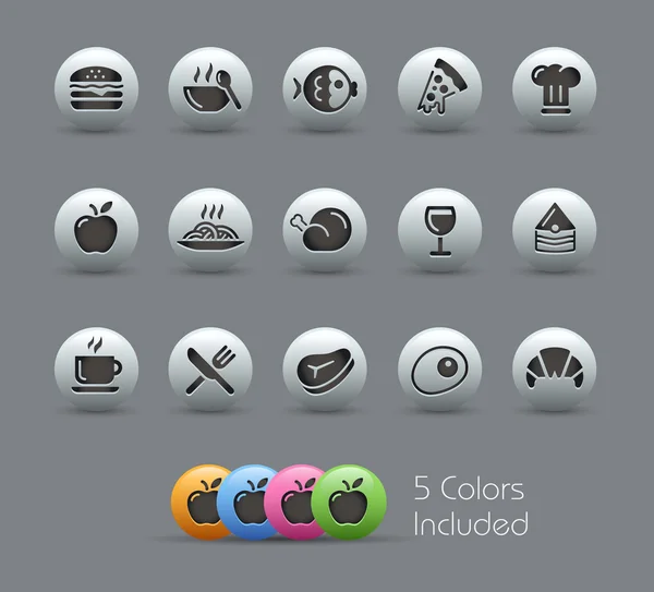 Food Icons - Set 1 of 2 / / Pearly Series — стоковый вектор