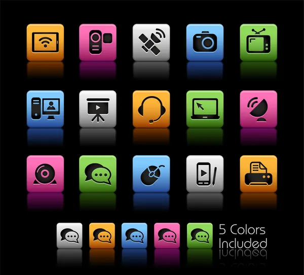 Communication Icons // Color Box — Stock Vector