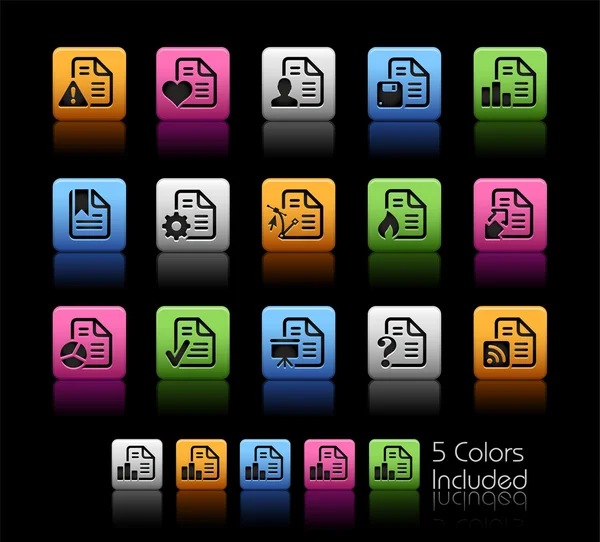 Dokumenty ikony - 2 2 / / Color Box — Wektor stockowy