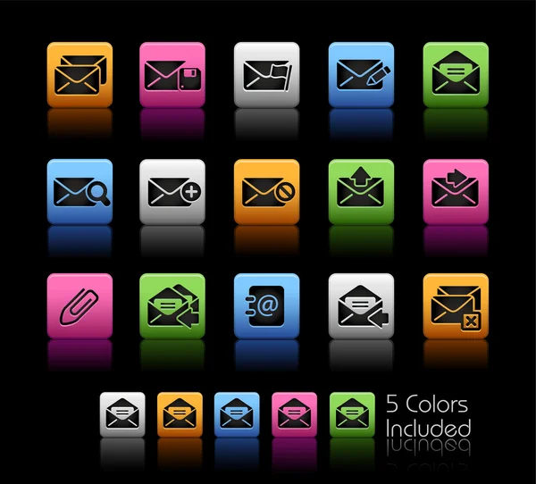 E-post ikoner / / Color Box — Stock vektor