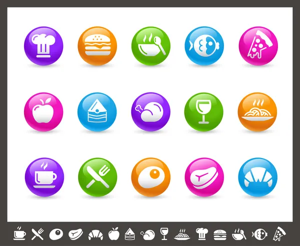 Voedsel Icons - Set 1 van 2 / / Rainbow — Stockvector