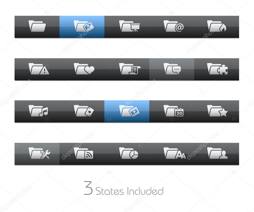 Folder Icons - 2 of 2 - Blackbar Series
