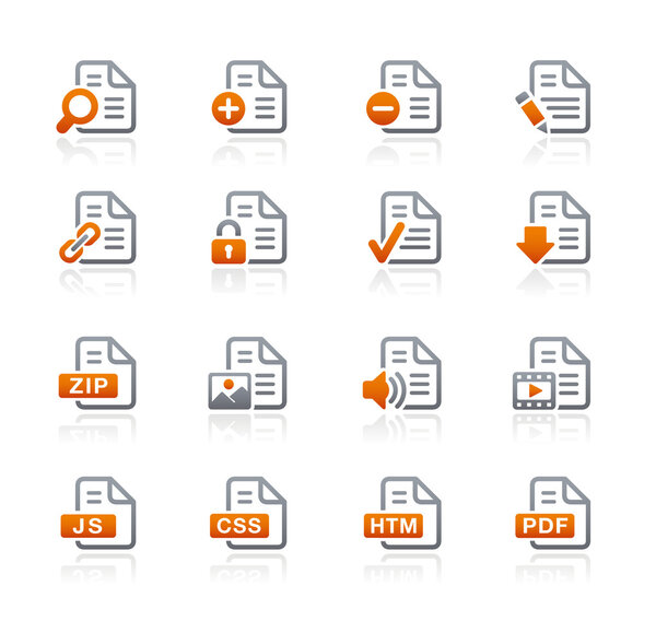 Documents Icons - 1 - Graphite Series