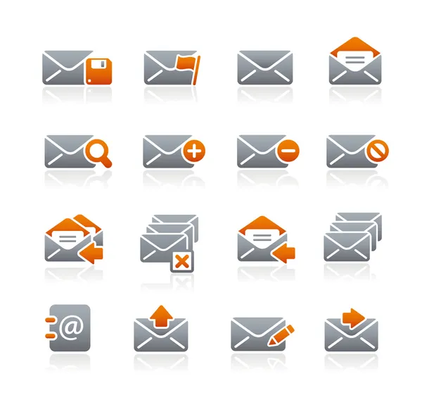 E-mail Icons - Graphite Series — Stock Vector