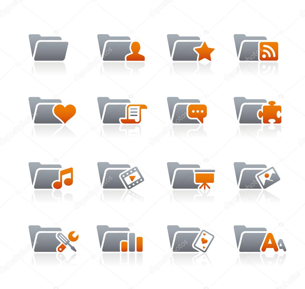 Folder Icons - 2 - Graphite Series