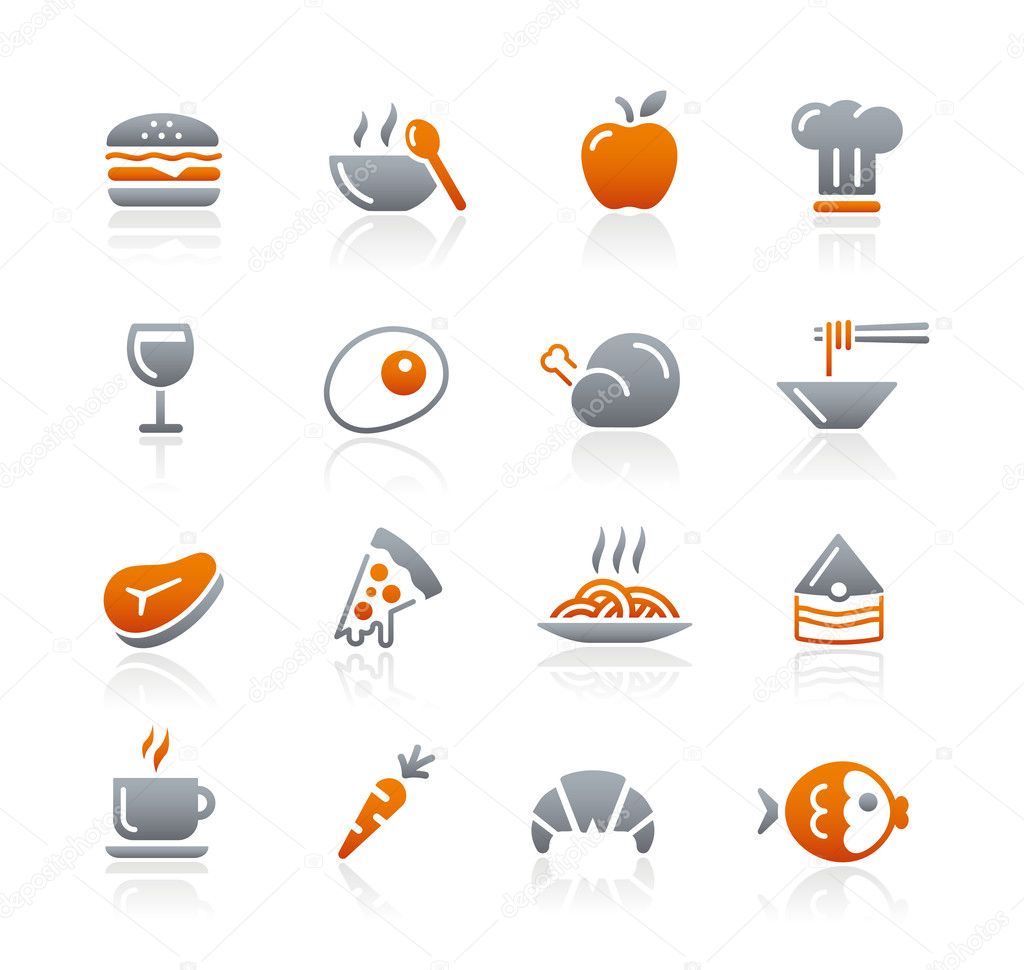 Food Icons - 1 - Graphite Series
