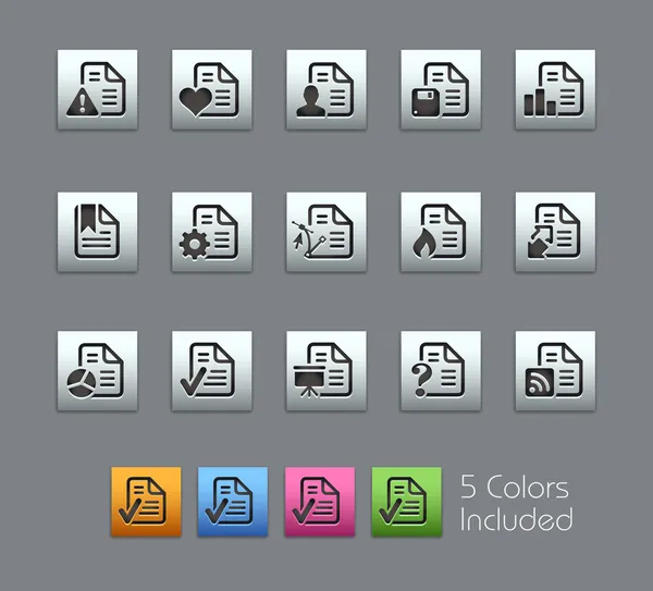 Documentos Iconos - 2 de 2 - Serie Satinbox — Vector de stock