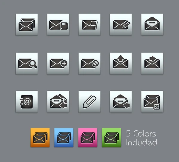 Iconos de correo electrónico - - Satinbox Series — Archivo Imágenes Vectoriales