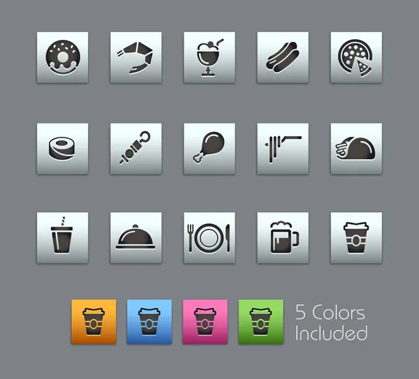 Iconos de alimentos - Set 2 de 2 - Serie Satinbox — Vector de stock