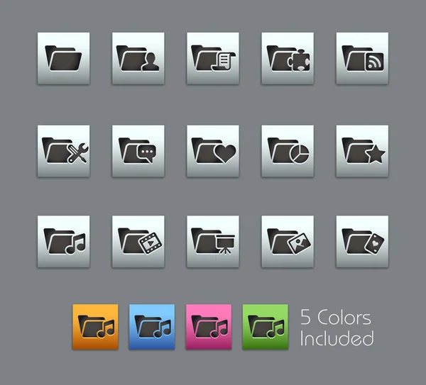Folder Icons - 2 of 2 -- Satinbox Series — Stock Vector