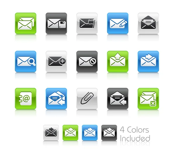 E-mail Iconos - - Serie Clean — Archivo Imágenes Vectoriales