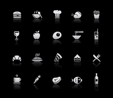 Gıda Icons - set 1--gümüş serisi