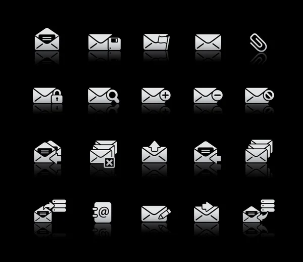 E-mail icons -- silberne Serie — Stockvektor