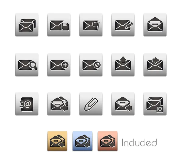 E-mail Icons -- Metalbox Series — Stock Vector