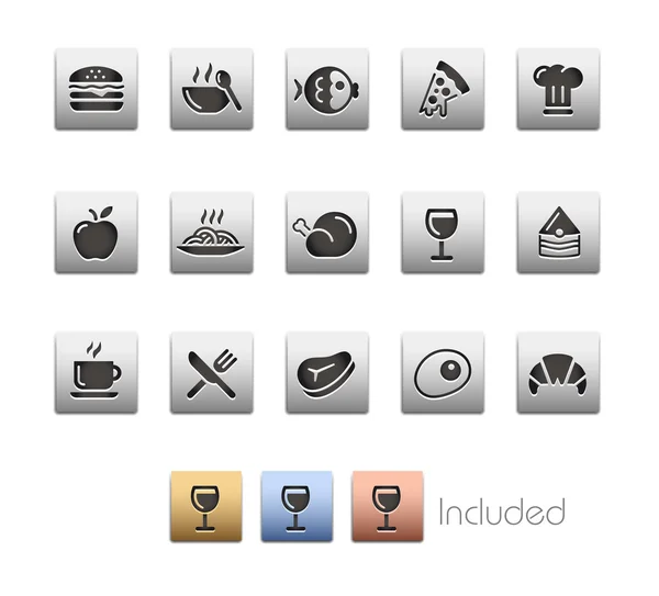 Food Icons - Set 1 von 2-- Metalbox-Serie — Stockvektor