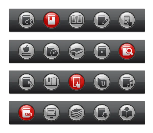 E-Books - - Serie de barras de botones — Vector de stock