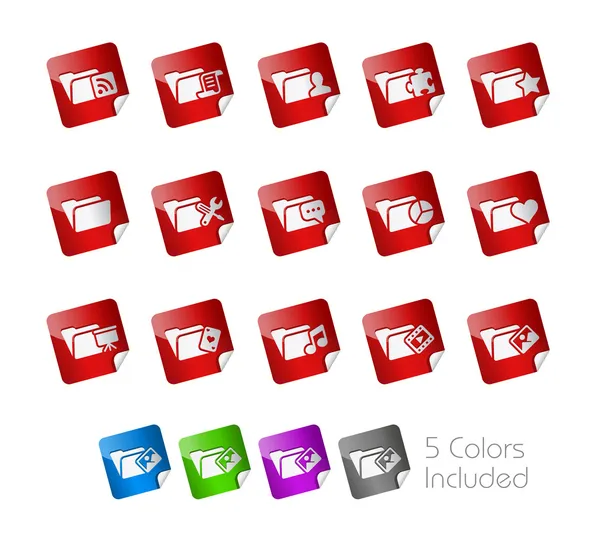 Ícones de pasta - 2 de 2 - - Stickers Series — Vetor de Stock