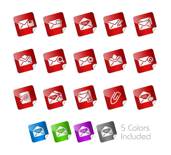 E-mail Iconos - - Serie Pegatinas — Archivo Imágenes Vectoriales