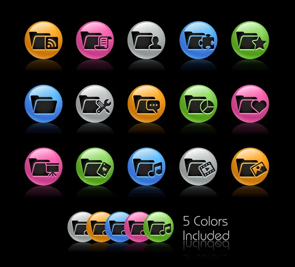 Mappikonen set 2 - gelcolor serien — Stock vektor