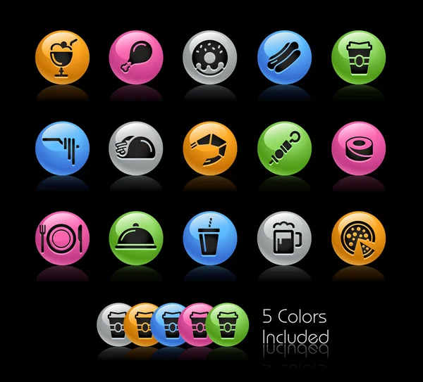 Set de iconos de alimentos 2 - Serie Gelcolor — Vector de stock